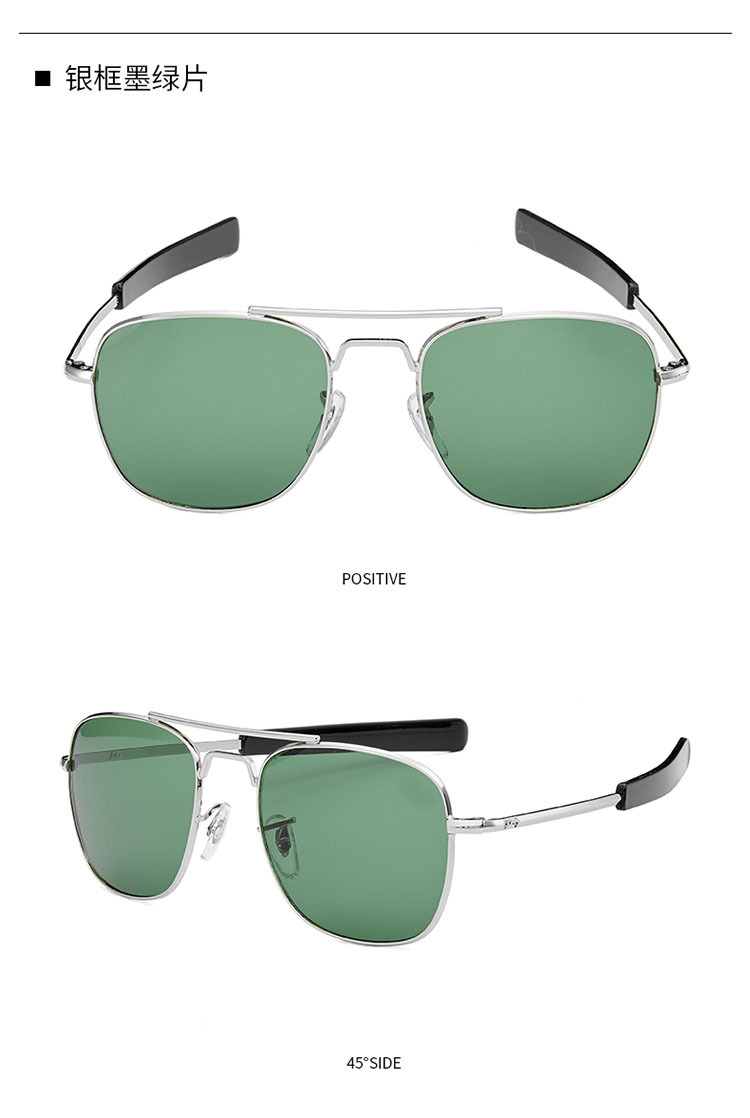 2018 Fashion Army Sunglasses AO Military Aviator Glasses Eyewear Lenses Goggles 