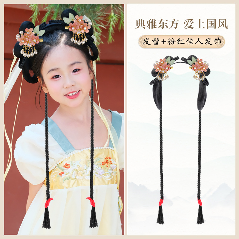 치자나무 부드러운 머리띠 브레이드 + 핑크 뷰티 헤어 액세서리 쌍
