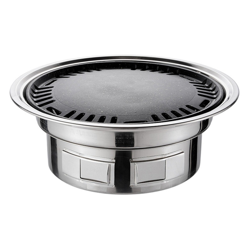 La LUZ DE Humo Estufa Barbacoa carbón doméstico ronda pequeña barbacoa caldera integrada estante al aire libre comercial Coreano barbacoa estufa Cuenca