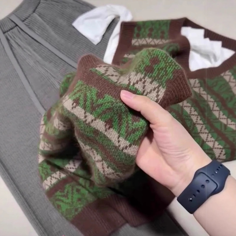 Mercerized Wool Pullover Knitted Worsted Anti-Wrinkle Fabric Counter Quality Craftsmanship Autumn and Winter High-End Sweater