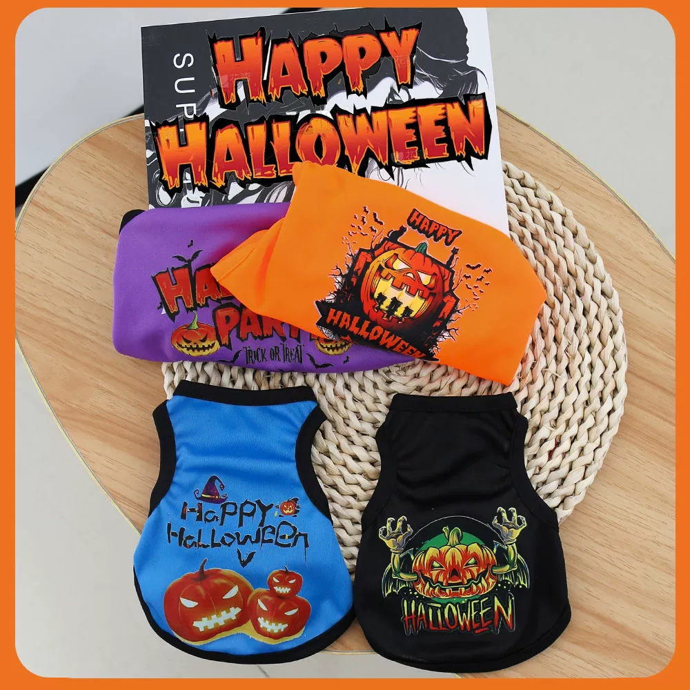 Хэллоуин Ограниченная спина Сердце Кот Собака Одежда Призрак Тыква Одежда