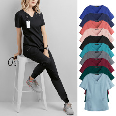 Elastic Quick-Dry Medical Workwear Oral Dentist Operating Room Isolation Suit Summer Thin Style Hand Wash Suit Foreign Trade