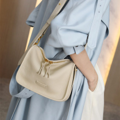 2023 New Women's Genuine Leather Bag Top-Grade Calfskin Underarm Crossbody Bag Fashionable Soft Leather Texture Bag