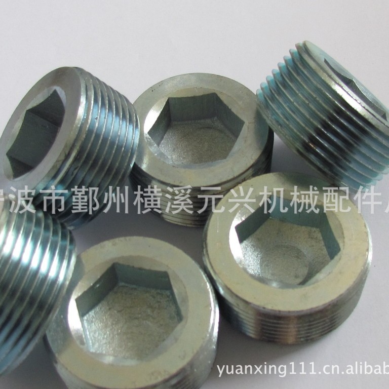 厂家供应美制布锥管液压外螺纹堵头NPT1.1/4热锻镀锌发黑质量保证