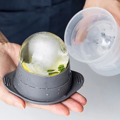 Beige large ice ball ice maker mold whiskey frozen round ice cube spherical ice tray ice mold artifact home storage