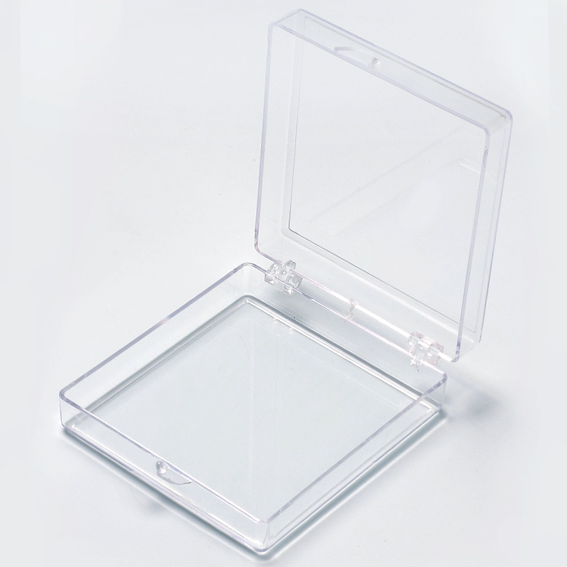 Nuevo tipo de caja de almacenamiento de uñas de alta gama transparente cuadrada caja de herramientas de tapa de flip, caja especial de almacenamiento de uñas de manicura