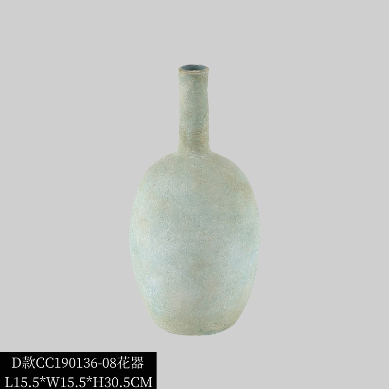 寂しい風のモランディ色の陶磁器の花瓶の家庭の見本の部屋の民宿の食卓の柔らかい服の乾いた花の器の装飾の置物