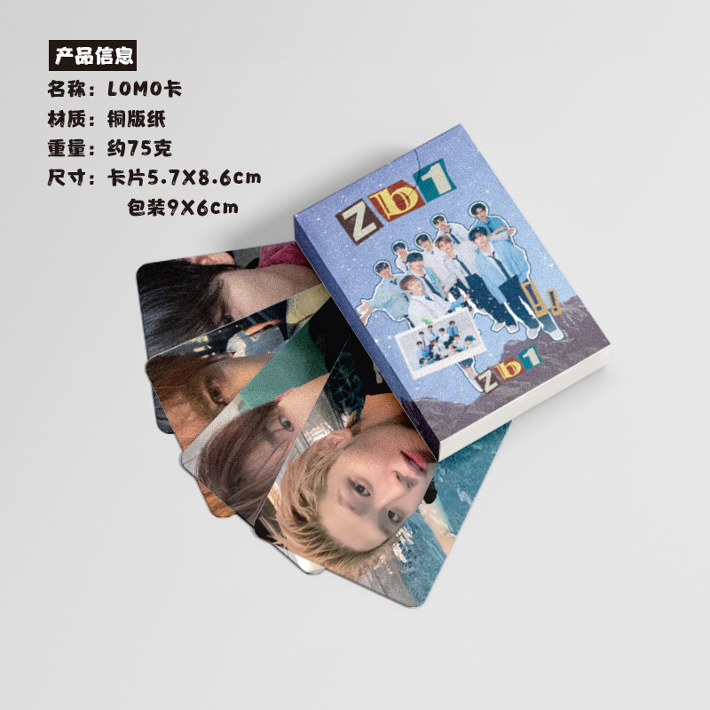 ZB1 Mini Card Boxed 50 Sheets 57x86mm ZERO BASE ONE Laser Mini Cards Lomo Postcards