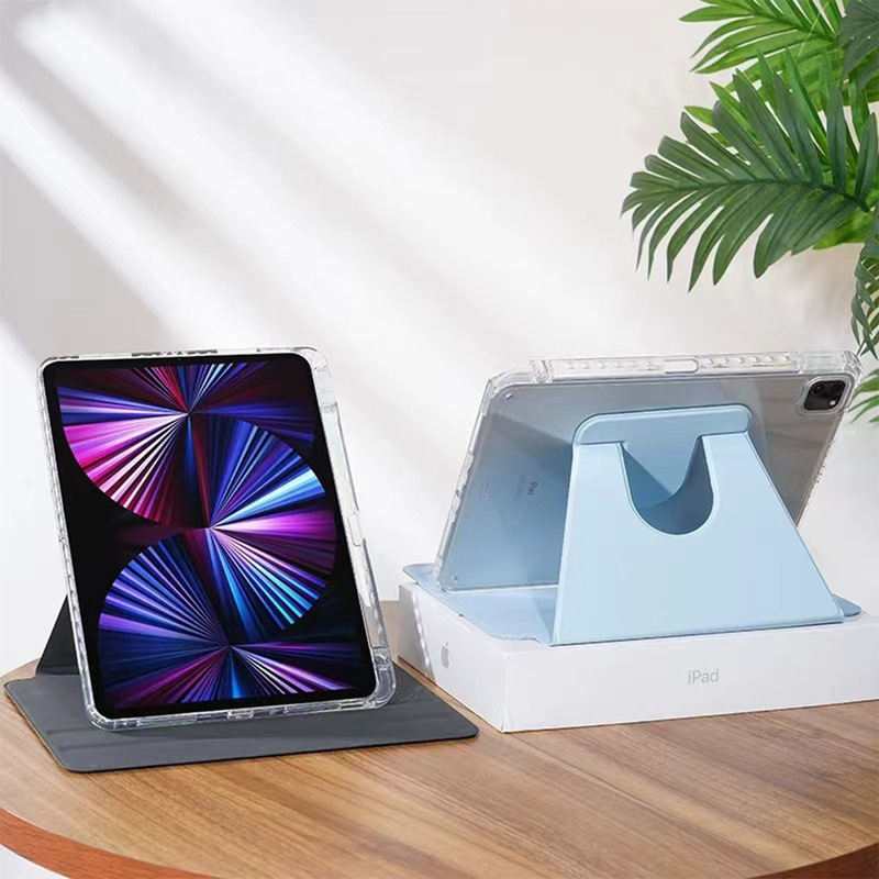 iPad ケース保護に適しています高透明 iPad タブレット保護カバー回転可能な iPad9 タブレット保護カバーペンスロット付き|undefined