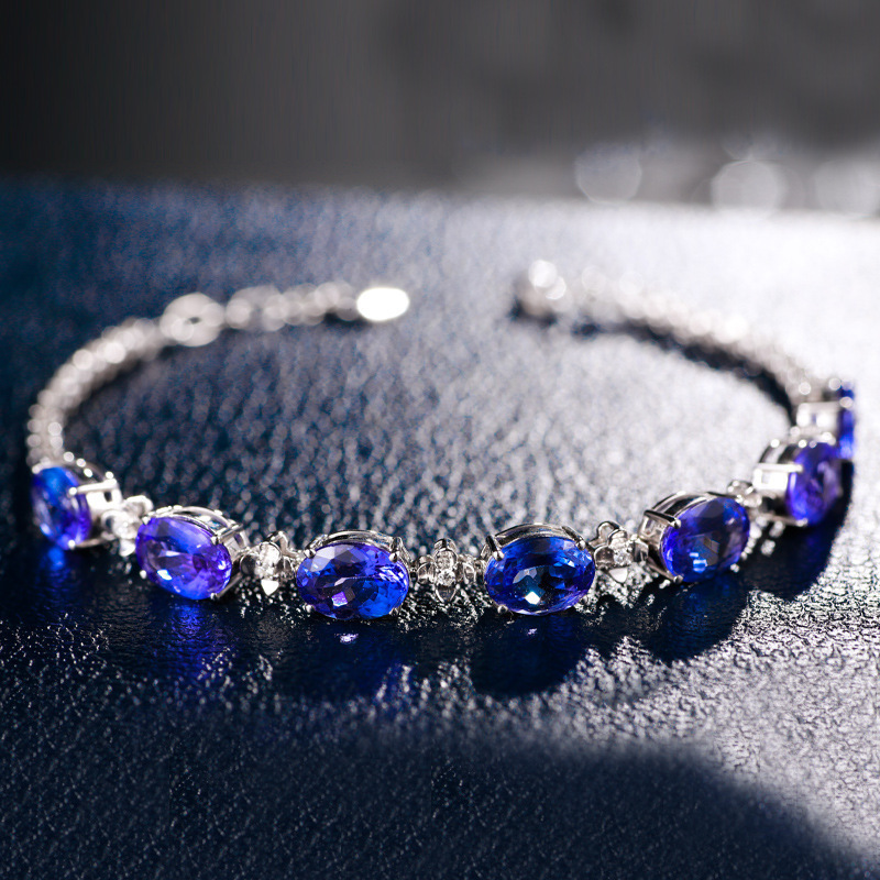 Colorful Gemstone Series Aliexpress Amazon Hot Selling European and American Creative Sapphire Women's Bracelet Fashion Jewelry Wholesale