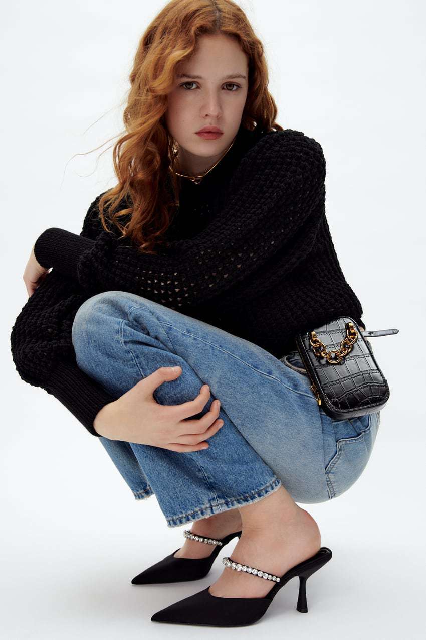 Pantofi de damă cu toc înalt și stiletto, model nou de vară 2022, mărimi mari, pentru comerț exterior, casual, cu strasuri, cu vârf ascuțit_voghion.com