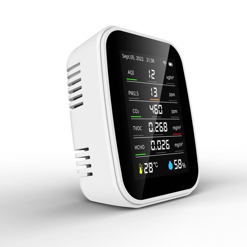 多機能WiFi対応二酸化炭素・PM2.5・空気質・ホルムアルデヒド検知器、越境で人気販売中|undefined