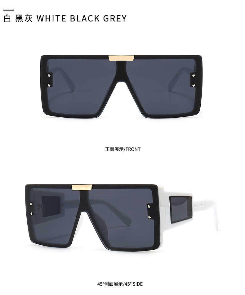 Tide Retro Oversized Frame Sunglasses Wide Leg Sunglasses Male display picture 5