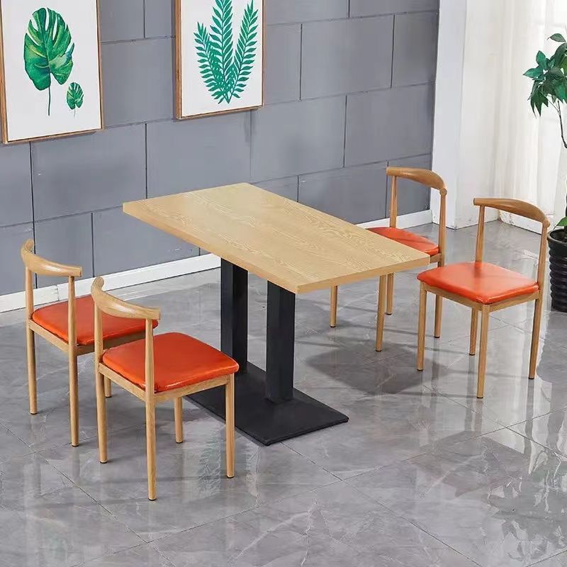Commercial Dining Table and Chairs Breakfast Shop Snack Bar Dining Table Restaurant Noodle Shop Fast Food Restaurant Table and Chair Combination Small Table