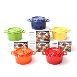 Factory wholesale and retail 14cm mini pot cast iron pot enamel pot baby food supplement pot uncoated one pot multi-purpose