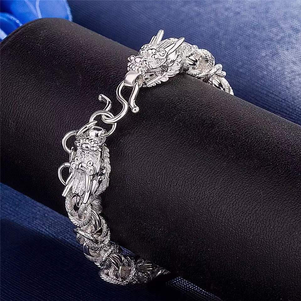 Vintage Silver Plated Cloth Texture Bangle For Men And Women_voghion.com