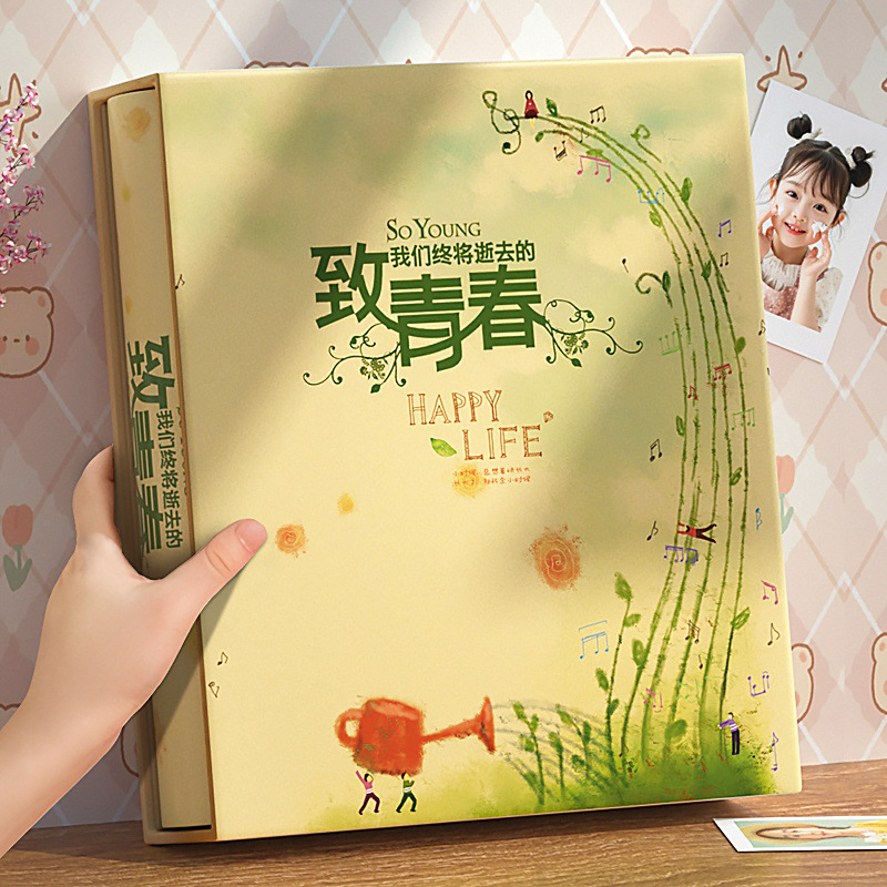 Photo Album, Family Large-Capacity Commemorative Album 5inch 67inch Plastic-Sealed Photo Albums Can Be Placed in Boxes