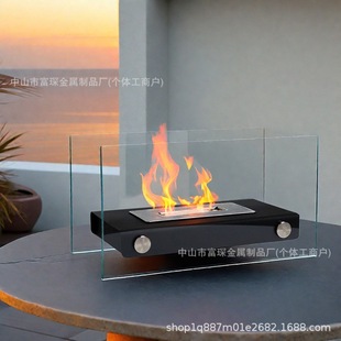 Cross-border Amazon rectangular alcohol fireplace heating atmosphere decoration brazier smokeless flame oven ethanol stove