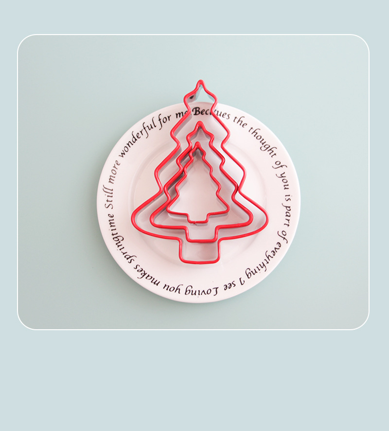 Stainless Steel Material Christmas Festival Christmas Tree, Gingerbread Pattern Cute Style Christmas Cute Christmas Tree Gingerbread Stainless Steel Home Mold 1 Set