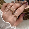 Cute sophisticated brand small design advanced ring with stone, cat's eye, light luxury style, high-quality style