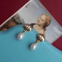 Романтические серьги-гвоздики в форме ракушки из натурального пресноводного жемчуга Gold Coast, серебряные иглы, элегантные ретро-серьги, самые подходящие нишевые серьги