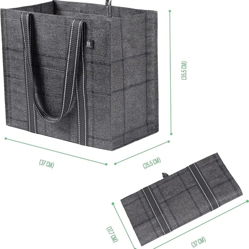 Eco-friendly woven fabric storage box, large capacity foldable carry shopping bag