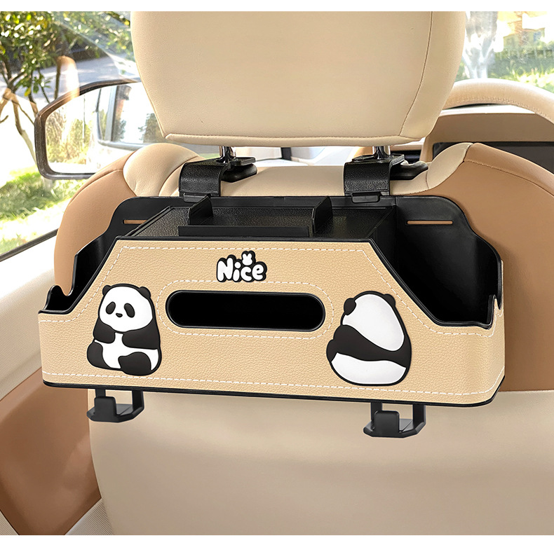 Car multifunctional storage box, car seat back organizer, cup holder, creative storage box with hooks for the back of the seat