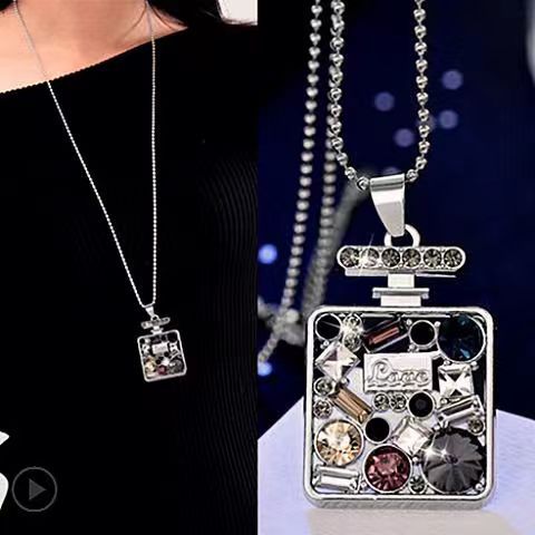 Nuevo estilo coreano joyería creativa botella de perfume versátil elegante suéter cadena collar largo accesorios Ventas Directas la fábrica