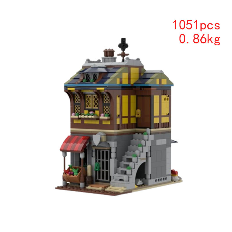 Conjunto blocos de construção casa cidade brinquedo_voghion.com