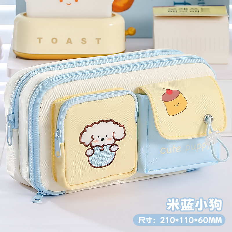 可爱日系ins大容量抽绳小口袋笔袋多功能高颜值耐脏设计感文具袋|undefined