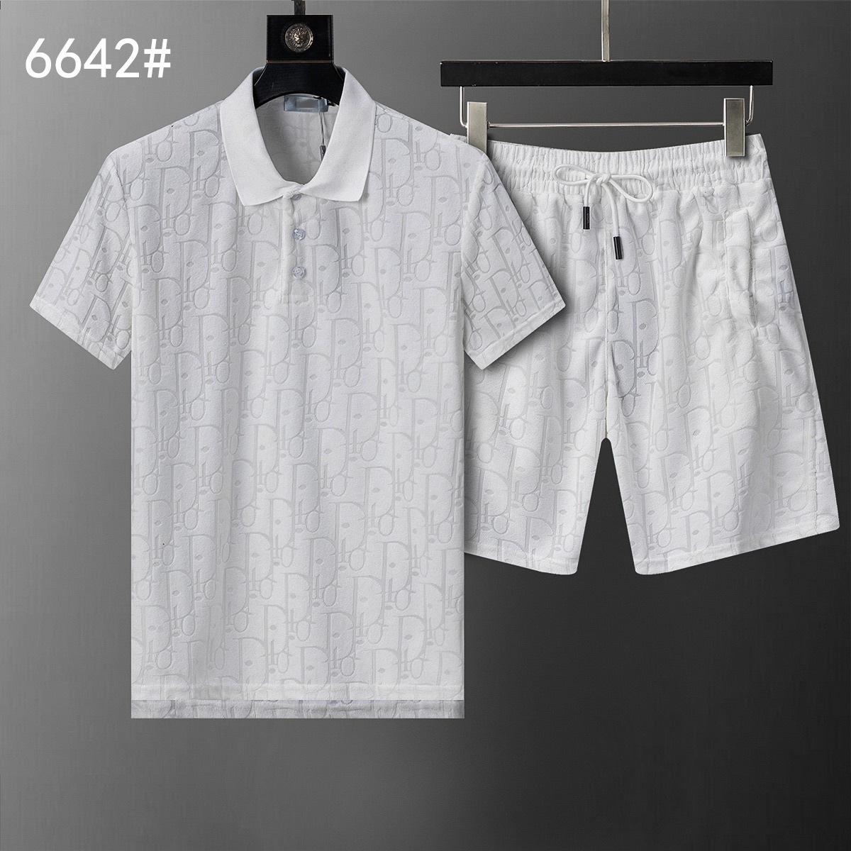 Cross-border versión correcta polo manga corta set de collar de verano clásico toalla de hombre bordado casual Europa y América explosión