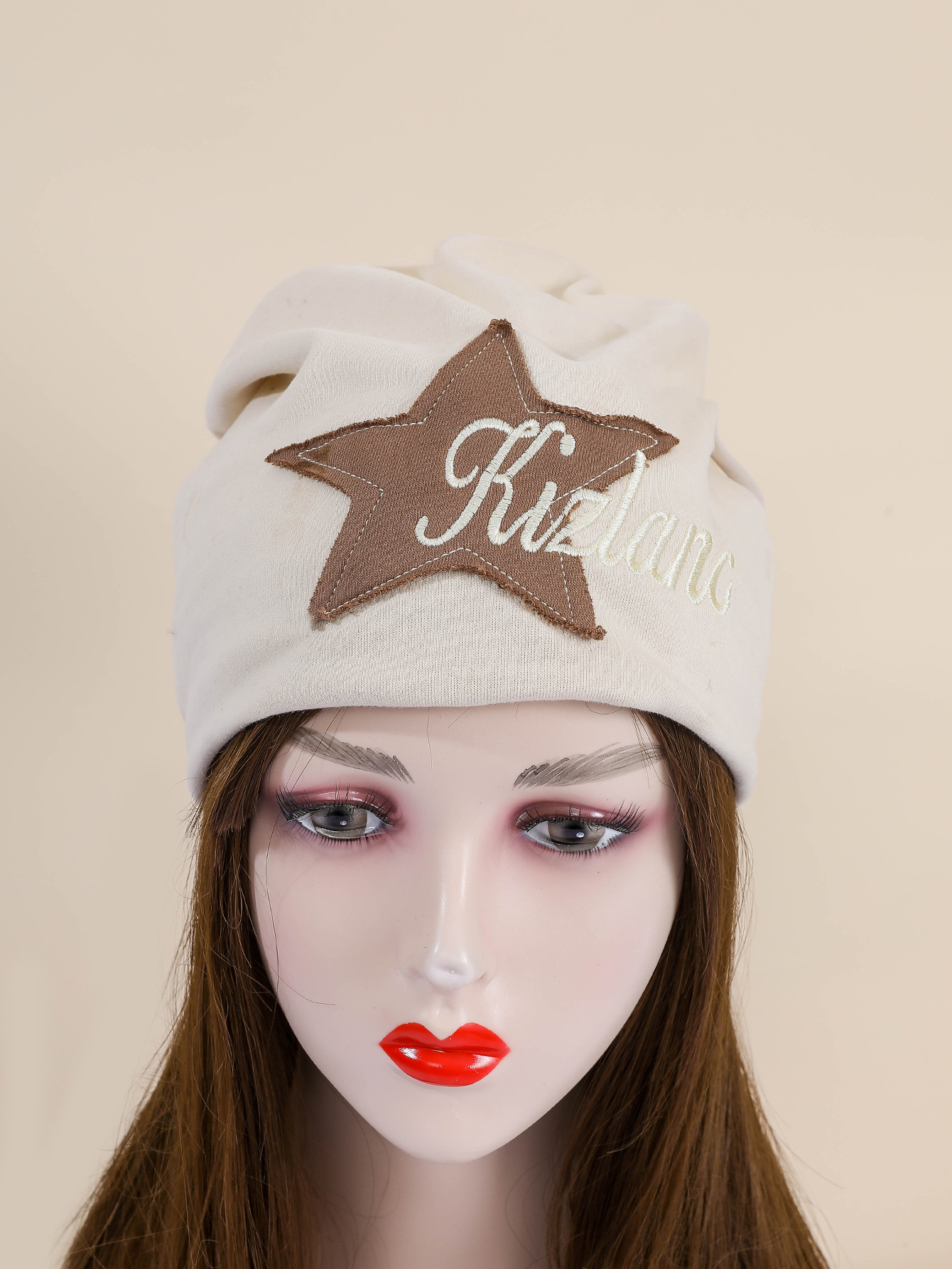 Retro picante chica estilo preppy parche estrella pila sombrero otoño carta bordado nicho frío sombrero dedo gorra