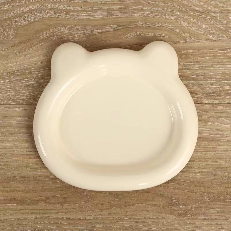 和風インスタイルクマプレート缶詰フリーズドライ高級ペットプレートプラスチックプレート猫と子犬の黒あご防止|undefined