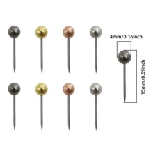 跨境货源4*15mm4色金属色地球针盒装镀膜地球针大头针缝纫定位针