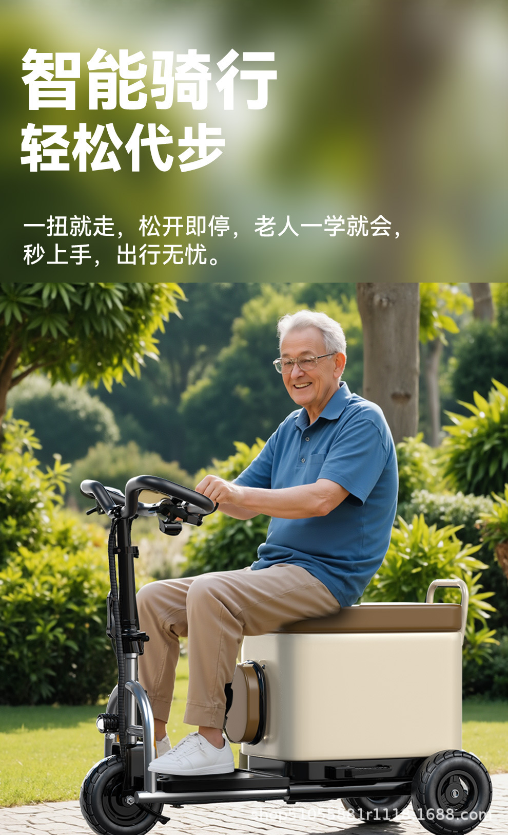 Small Electric Vehicles for the Elderly, Electric Luggage Trolleys for Picking up Children, Foldable Lithium Electric Vehicles