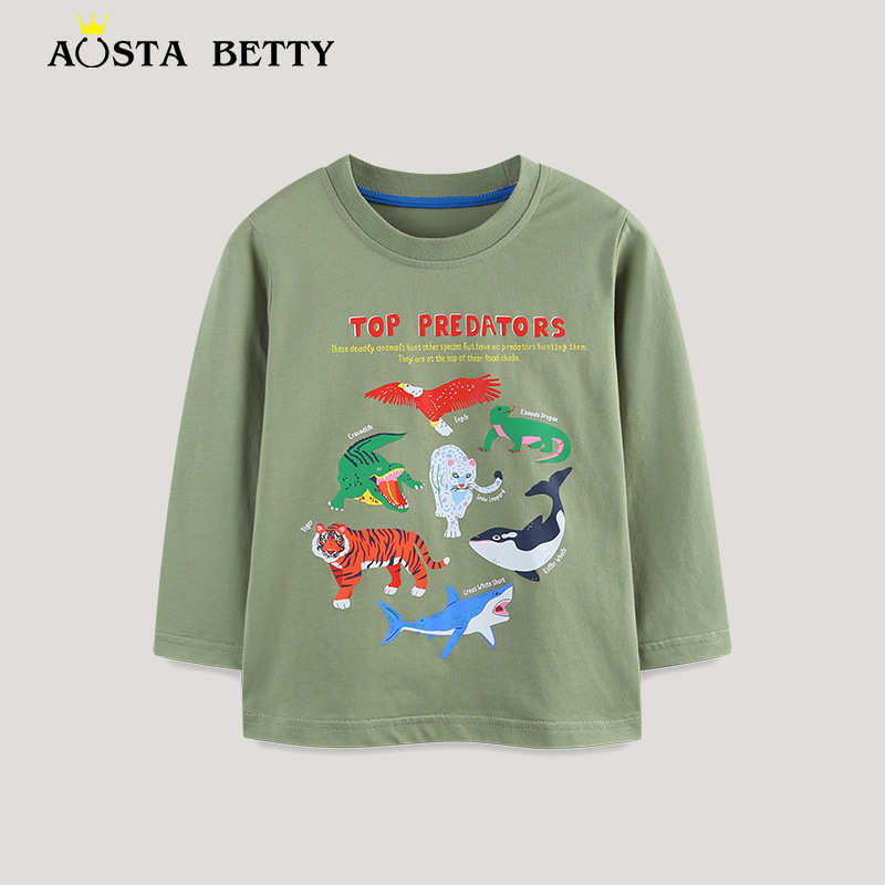 Kids Long Sleeve Animal Print T-Shirt Autumn