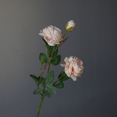 Wholesale low-cost Scandinavian minimalist floral arrangement artificial flowers silk flowers multi-layer 3-head small rose wedding peony vase arrangements