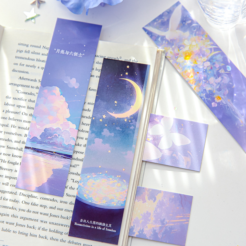 Mr. Paper Beautiful Box Bookmarks Momento suave Advanced Fun Book Page Tarjeta pequeña Marcador de color natural