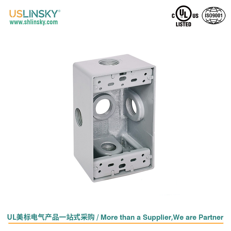 UL & CUL American Standard Una caja inferior de fundición a presión de aluminio para dos personas, caja de conexiones de profundización, impermeable americano 1DB50-3