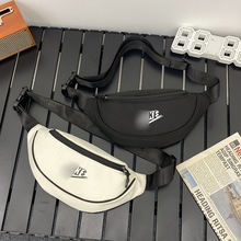 潮牌户外运动腰包男跑步多功能胸包女帆布单肩包斜挎小包手机包潮