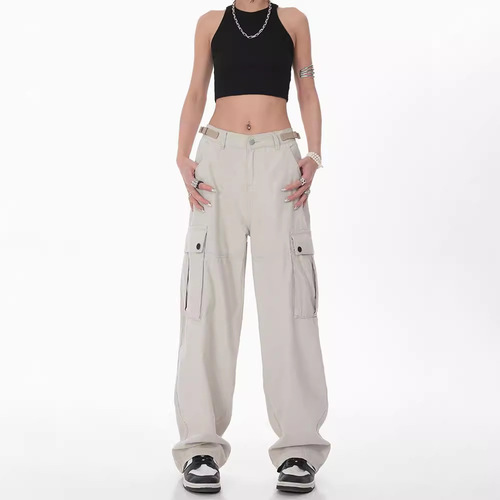American streetwear brand straight leg work pants for men and women, autumn high street slimming hip-hop casual pants trendy Instagram
