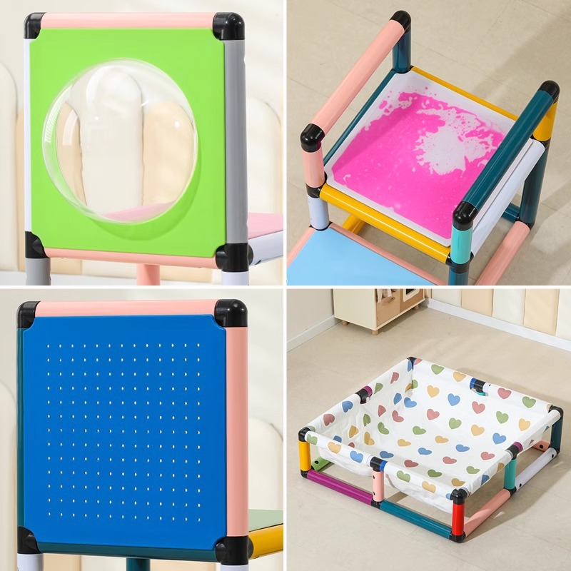 Pipa escalada marco accesorios perimetrales agujero tablero de agujero espacio tablero de roca trampolín puente arco iris para niños puente colgante