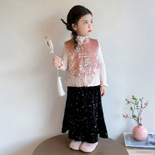 女童国风套装冬季新年衣服儿童冬装唐装宝宝过年女孩秋冬款拜年服