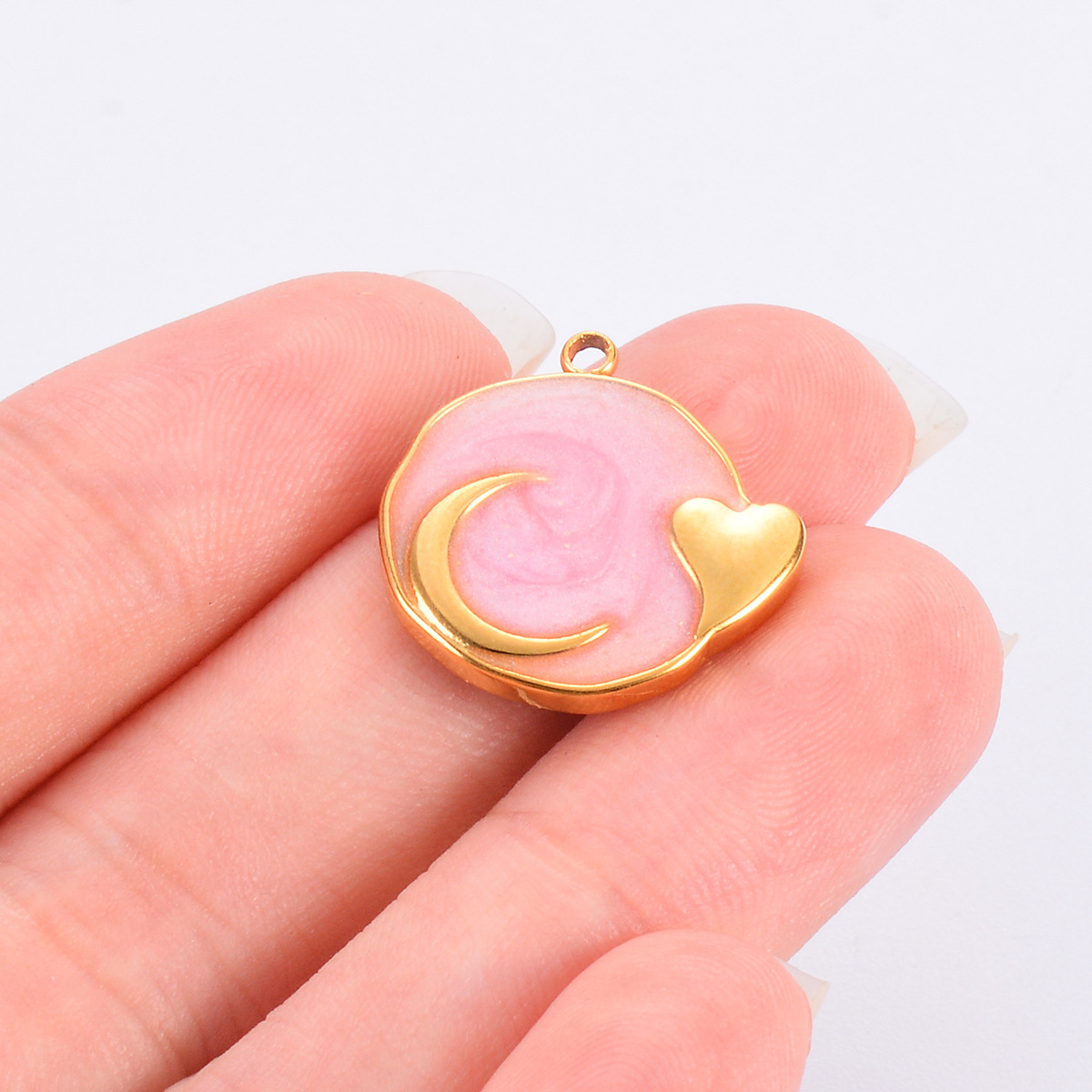 Pendant Jewelry Making Type 5 PCS/Package Stainless Steel Moon Heart Shape Pendant