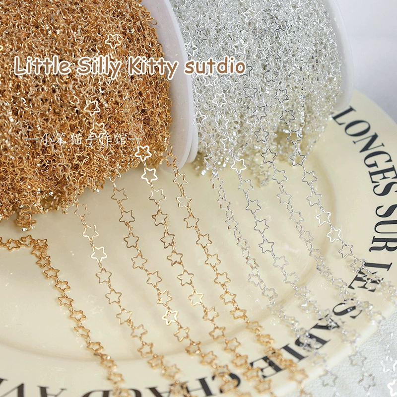 Фундаментальные практические медные цвета звезды украшения цепи ручной работы diy бисер браслет ожерелье материал аксессуары