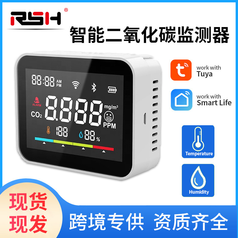 Intelligent Carbon Dioxide Detector Co2 Detector Air Quality Meter Graffiti Wifi Temperature and Humidity Sensor
