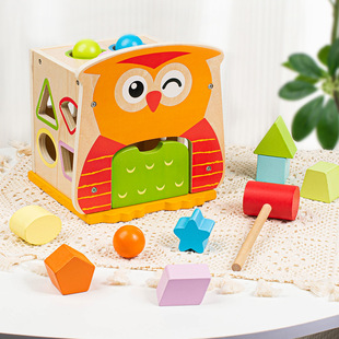 Multifunctional Percussion Box for Kidsren's Hand-Eye Coordination Exercise Shape Color Cognitive Matching Percussion Table Early Education Intelligence Box