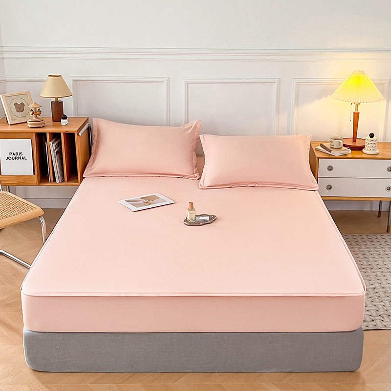 Amazon antibacteriano transfronterizo TPU impermeable monocapa sólida cama sombrero comercio exterior al por mayor antideslizante cubierta protectora de cama de hotel