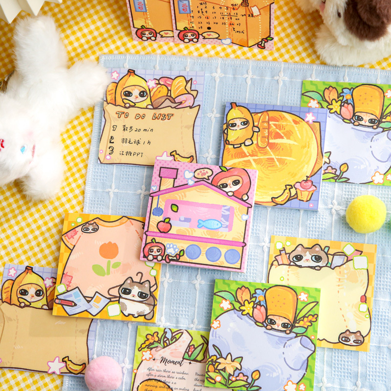 Yoyo Bu Double Enjoy Pit Notes Cat meme Time Thin Original ins Student Post-it Notas de oficina N