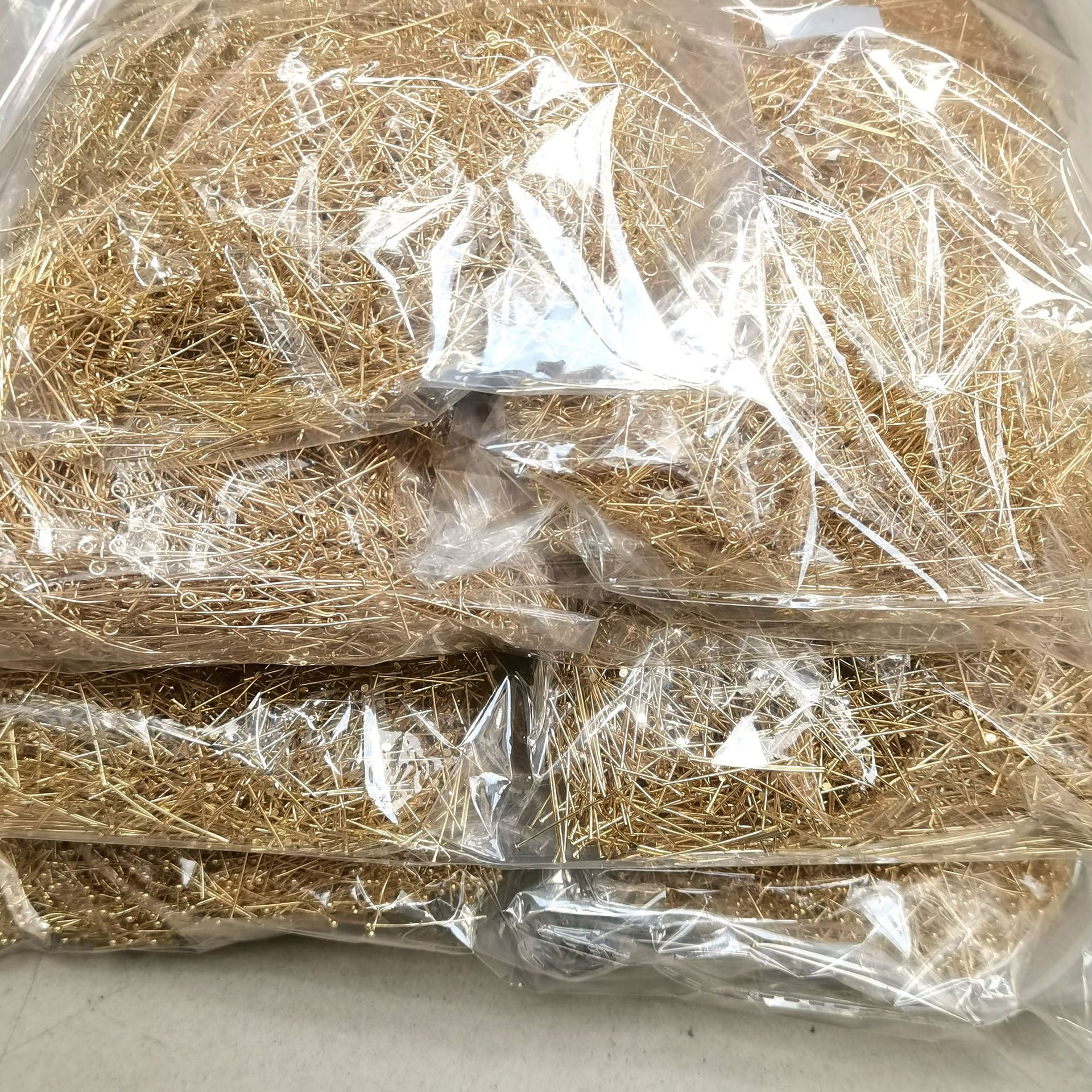 18k 14k envuelto en oro de color que preserva la aguja de nueve caracteres aguja en forma de t aguja de bola DIY hecho a mano de cobre con cuentas de aguja accesorios de joyería material